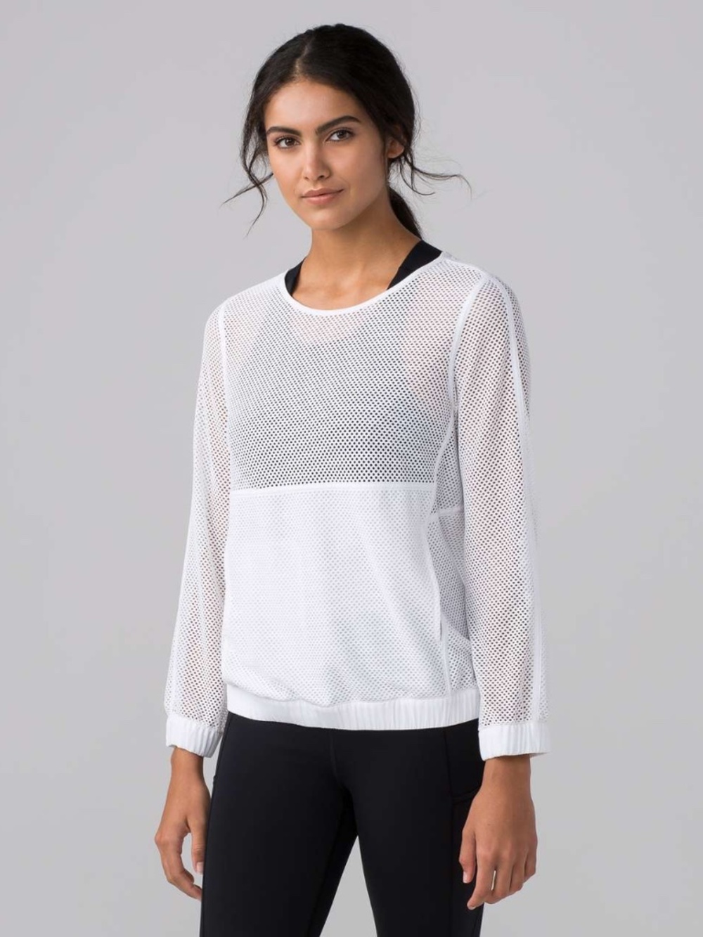 NWT Lululemon Mesh On Mesh Pop Over White size 8